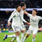 Pemain Real Madrid merayakan gol ke gawang Levante di La Liga