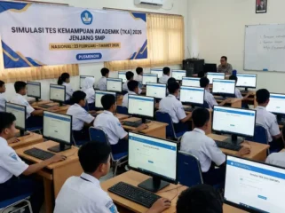 Siswa SMP mengikuti simulasi Tes Kemampuan Akademik (TKA) 2026 sebagai persiapan ujian utama pada April mendatang.