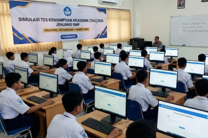 
Siswa SMP mengikuti simulasi Tes Kemampuan Akademik (TKA) 2026 sebagai persiapan ujian utama pada April mendatang.